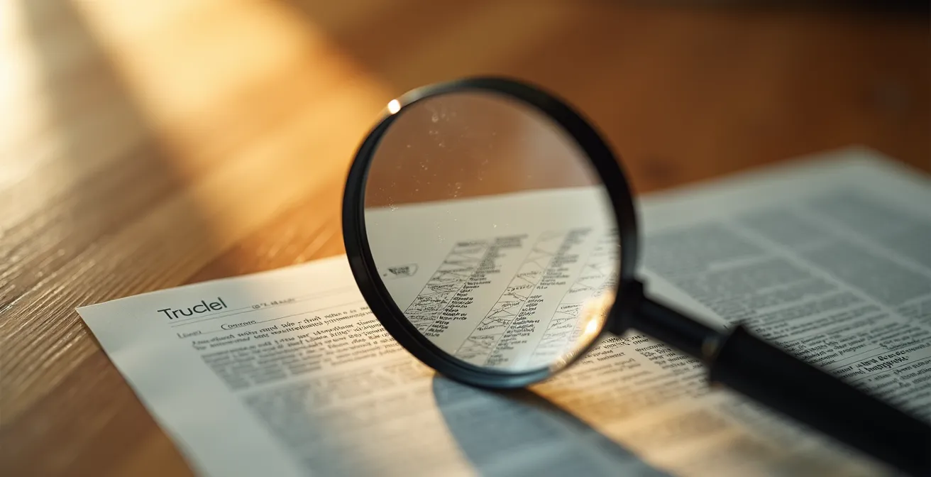 Magnifying glass examining lease document details with highlighted cleaning clauses